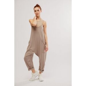 Free People FP Movement Hot Shot Onesie Jumper In Mocha Latte Size Small
